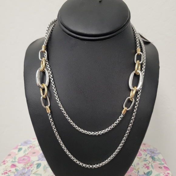 Long Two-Tone Chain Necklace main image 0